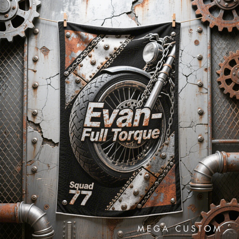 Personalized Motorcycle Torque Squad Blanket Personalized Name and Number Gift for Bikers and Motorcycle Lovers