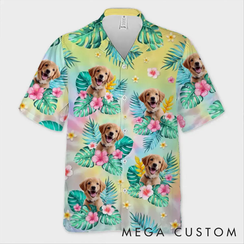 Personalized Pet Lover Custom Photo I Just Want to Lie on the Beach Hawaiian Shirt