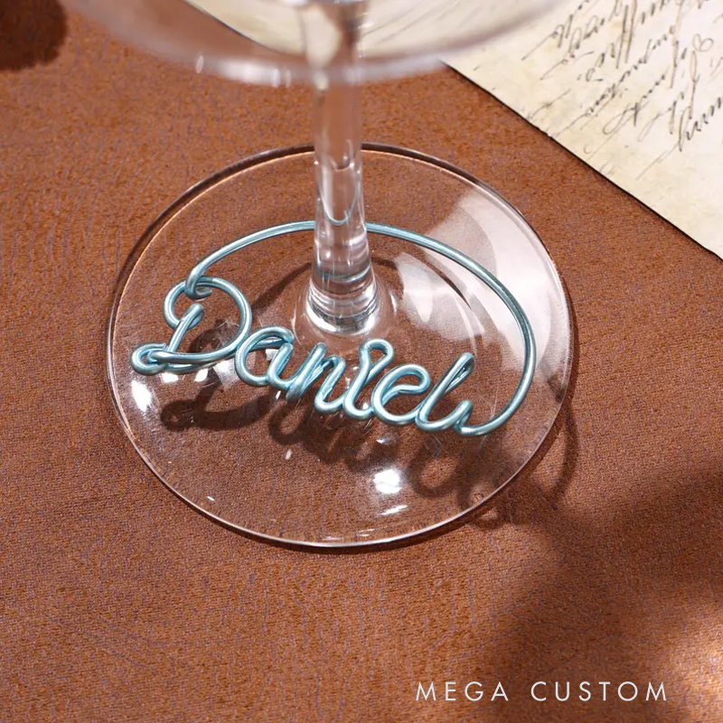 Personalization Wine Glass Markers For Weddings, Bachelorette Party Favors, Custom Name, Table Decorations, Beverage Markers