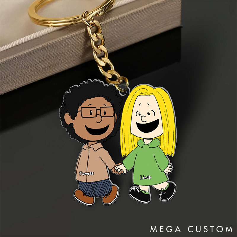 Personalized Couple Keychain Custom Christmas Gifts for Couple Hand In Hand