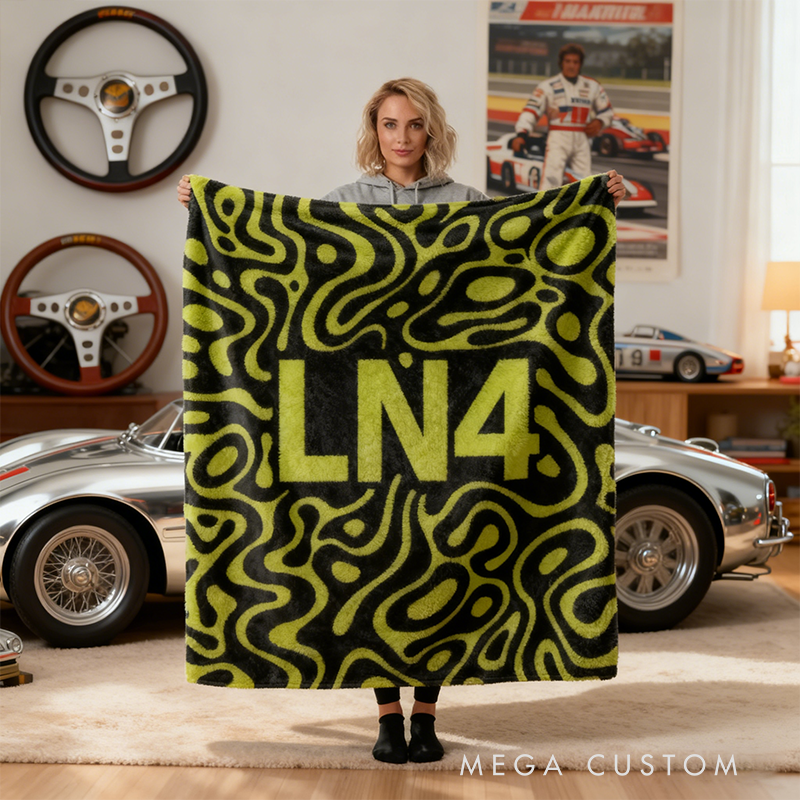 Personalized Racing Blanket Custom Text Car Enthusiast Gift Soft Throw Blanket Racing Decor for Racing Lovers and Fans
