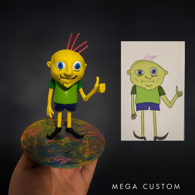 Personalized Custom 3D Printed Child Art: Unique Hand-Painted Gift
