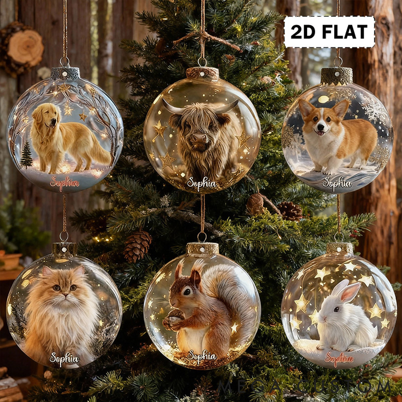 Personalized Pet Lover Cute Animal Christmas Ornament
