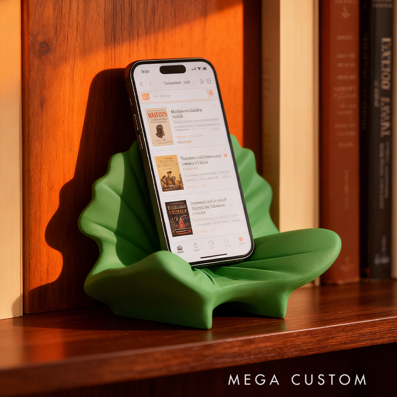 Fun Lettuce Leaf Phone Stand - Cute 3D Printed Desktop Holder for Smartphones, Home/Office Decor & Gift