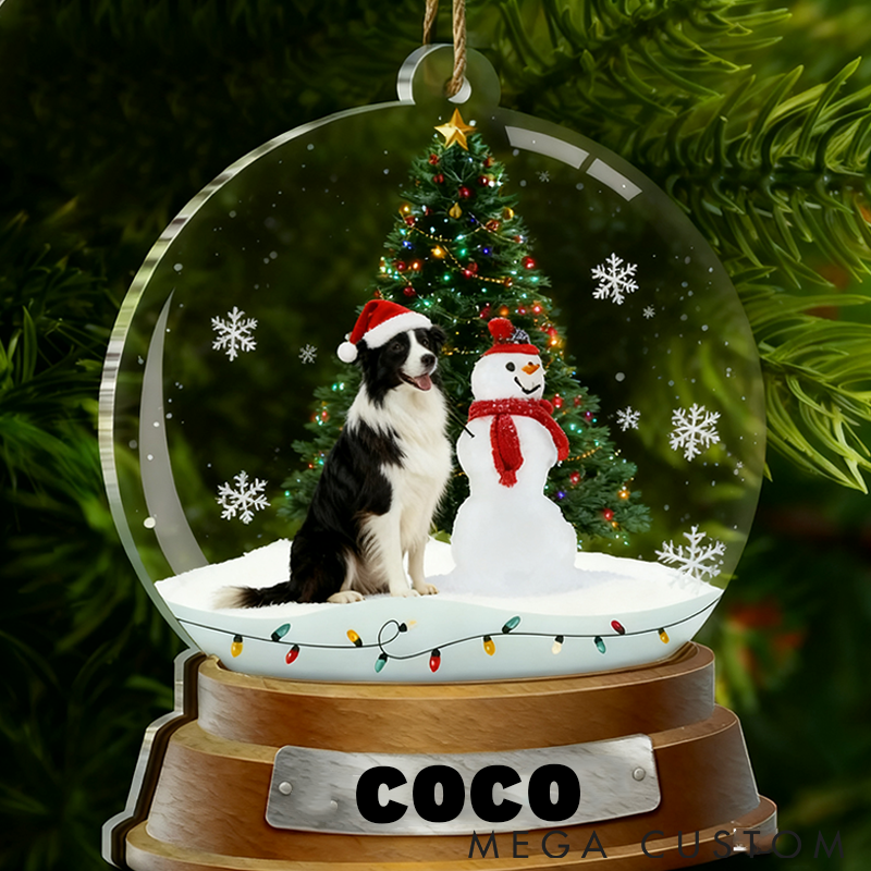 Personalized Pet Lover Snow Globe Winter Theme Ornament