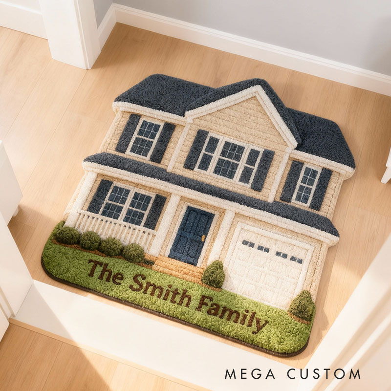 Personalized Custom House Photo Doormat Unique Family Name Design Durable Decorative Rug Perfect For Entryways Porches Housewarming Gift Or Home Decor