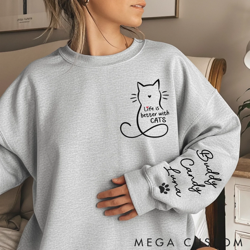 Personalized Cat Lover Home Smells Like Cat Fur Classic Sweatshirts