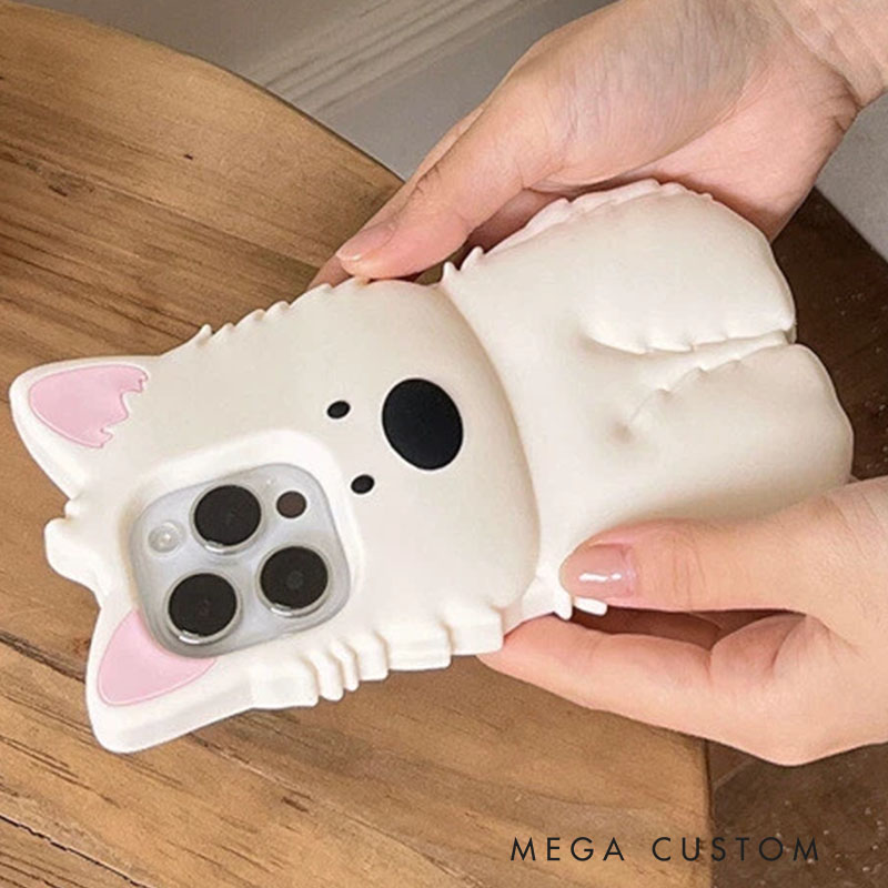 West Highland 3D Cute For iPhone 16 15 14 13 Pro Max Silicone Phone Case Cover