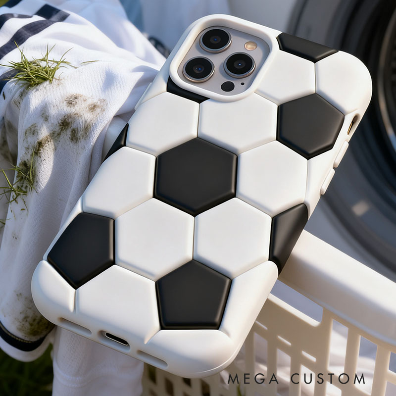 Soccer Ball 3D for iPhone 17 16 15 14 13 Pro Max Silicone Phone Case Cover