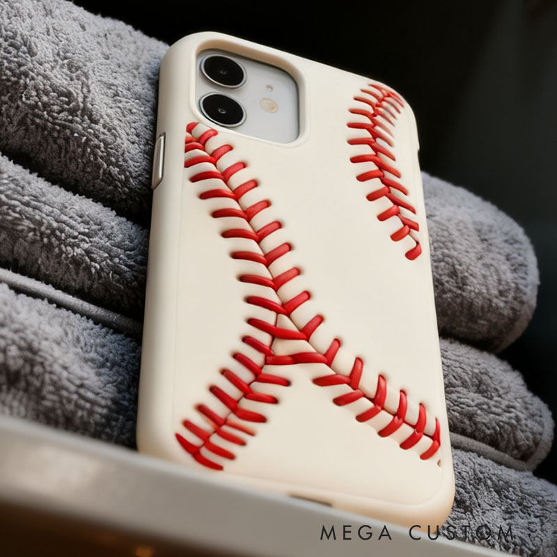 Baseball 3D for iPhone 17 16 15 14 13 Pro Max Silicone Phone Case Cover