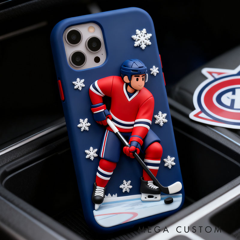 Ice Hockey 3D for iPhone 17 16 15 14 13 Pro Max Silicone Phone Case Cover