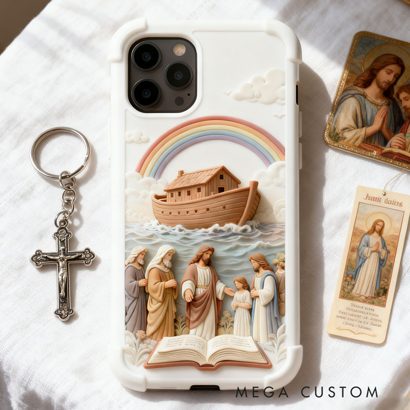 Jesus 3D for iPhone 17 16 15 14 13 Pro Max Silicone Phone Case Cover Blue