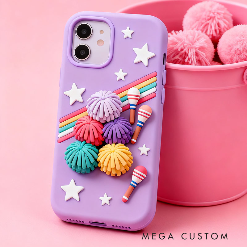 Cheerleader 3D for iPhone 17 16 15 14 13 Pro Max Silicone Phone Case Cover Blue