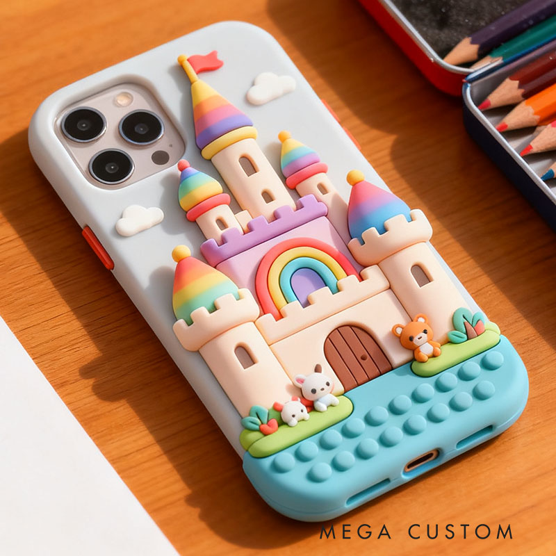 Cartoon Castle 3D for iPhone 17 16 15 14 13 Pro Max Silicone Phone Case Cover