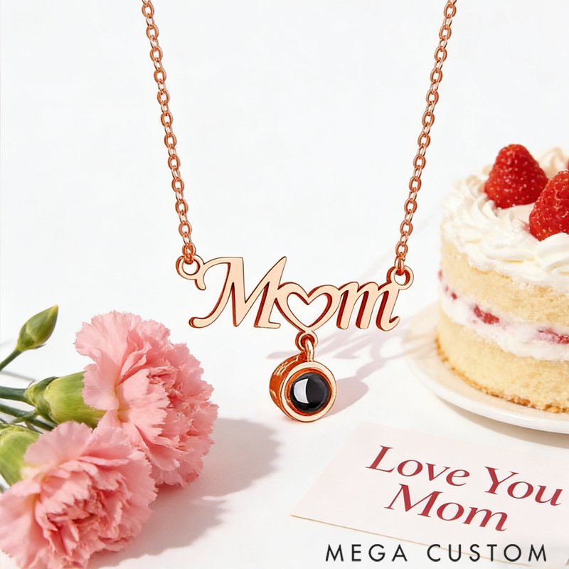 Mom Necklace that Projects Custom Picture Projection