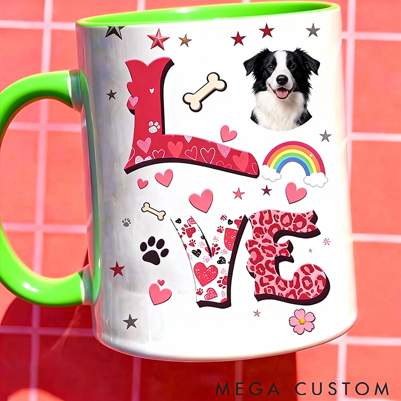 Personalized Pet Lover Love Heart Photo Mugs
