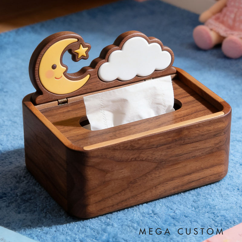 Handmade Wooden Magic Tissue Box Funny Cartoon Decor
