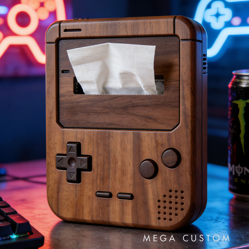 Handmade Wooden Game Console Tissue Box Funny Cartoon Decor