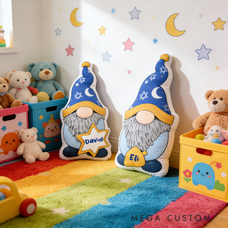Personalized Hanukkah Gnome with Dreidel and Star of David Pillow Religious Home Decor Happy Hanukkah Gift for Jewish Family Gift for Kid