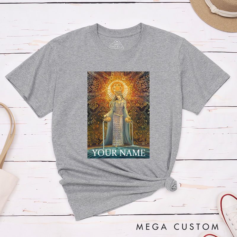 Personalized Goddess Tarot Art Classic T-Shirts Unique Spiritual Design Custom Name Gift Mystic Fantasy Lovers Boho Aesthetic Birthday Present