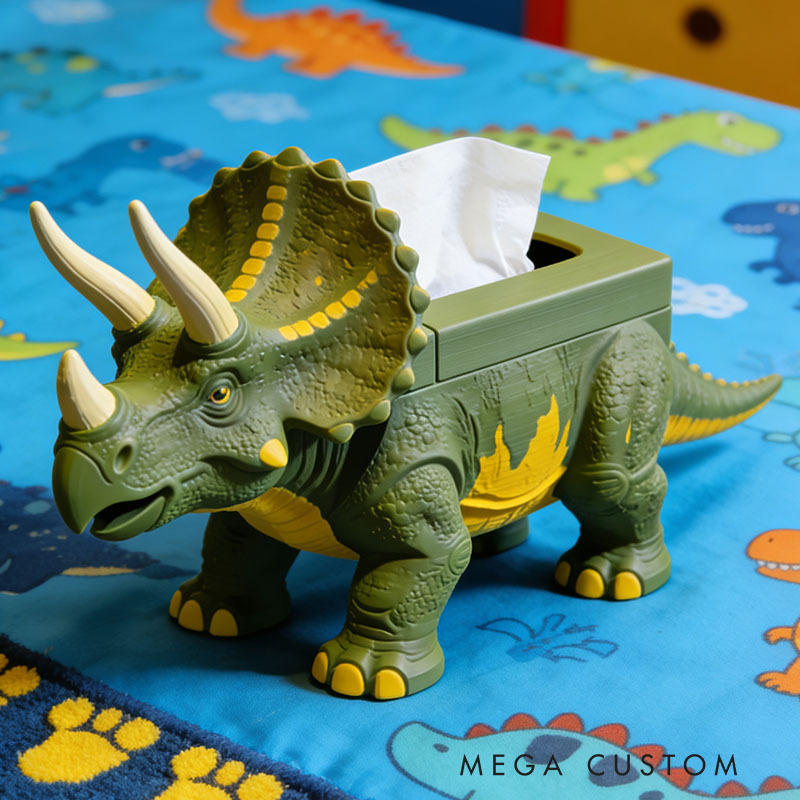 Dinosaur Tissue Box Cover 3D Printed Room Decor Cute Tissue Box Cover for Desk Room Kitchen or Bathroom