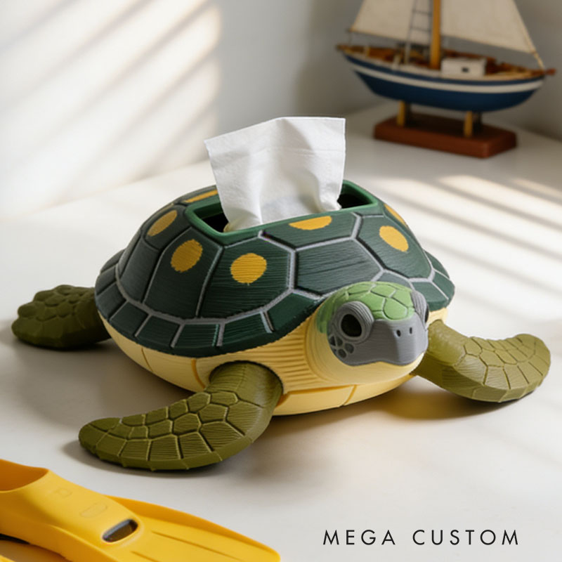 Sea ​​Turtle Tissue Box Cover 3D Printed Room Decor Cute Tissue Box Cover for Desk Room Kitchen or Bathroom