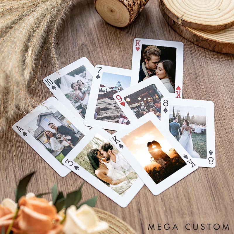 Personalized Photo Playing Cards Classic Design Playing Cards With Photos Custom Valentine's Gift for Couple Anniversary Gift