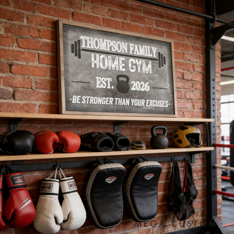 Personalized Gym Portrait Home Gym Sign Home Gym Decor Inspirational Workout Room Wall Art for Gym Lovers