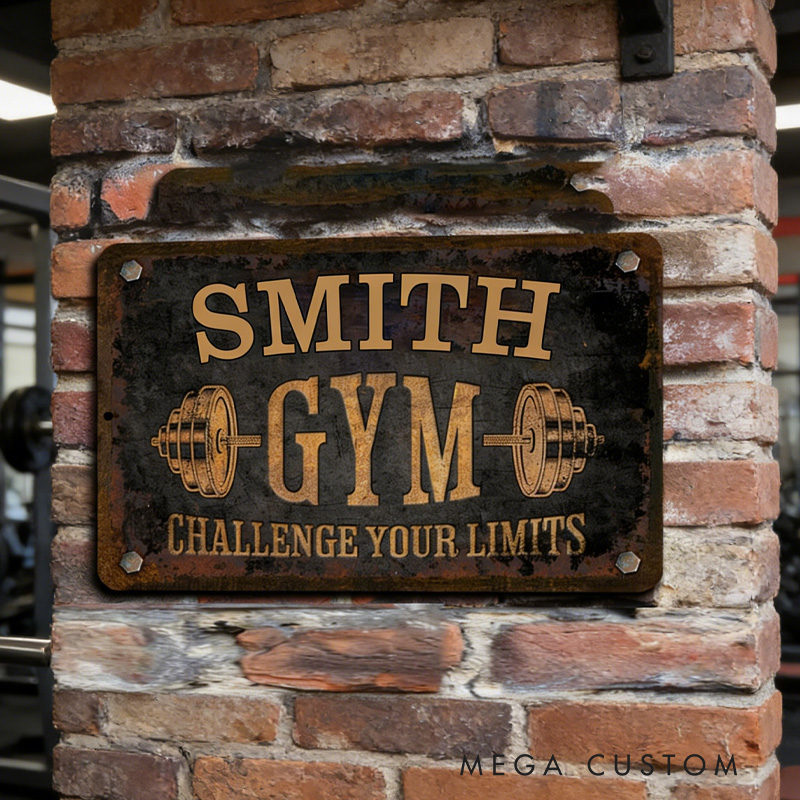 Personalized Home Gym Sign Metal Wall Door Signage Fitness Room Decor Vintage Retro Tin Plaque for Gym Lovers