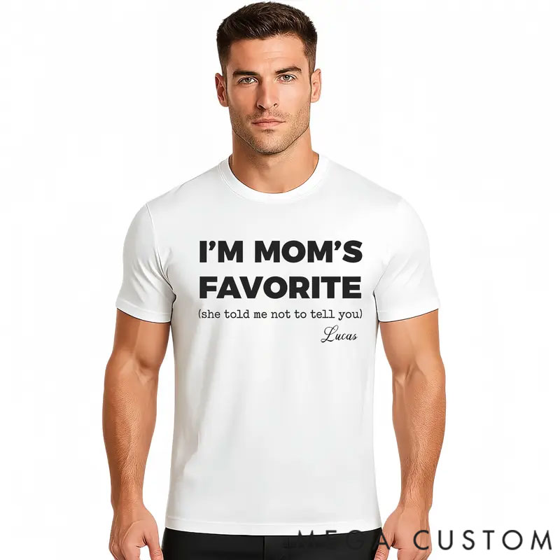 Personalized Mom's Favorite Child T-Shirt - Humorous Sibling Rivalry Tee, Funny Mother's Day Gift, Unisex Family Joke Apparel