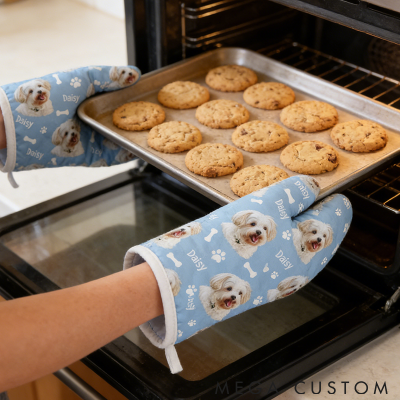 Personalized Pet Lover Pet Pattern Oven Mittens