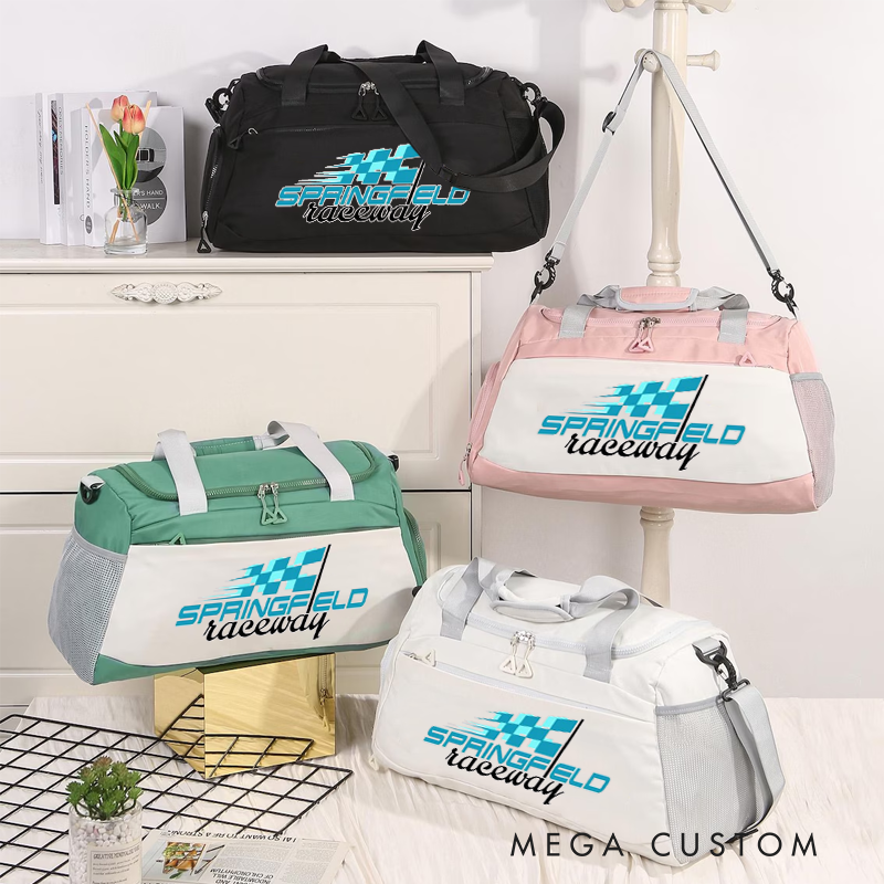 Personalized Racing Duffel Bag Custom Travel Toiletry Bag for Motorsport Enthusiasts