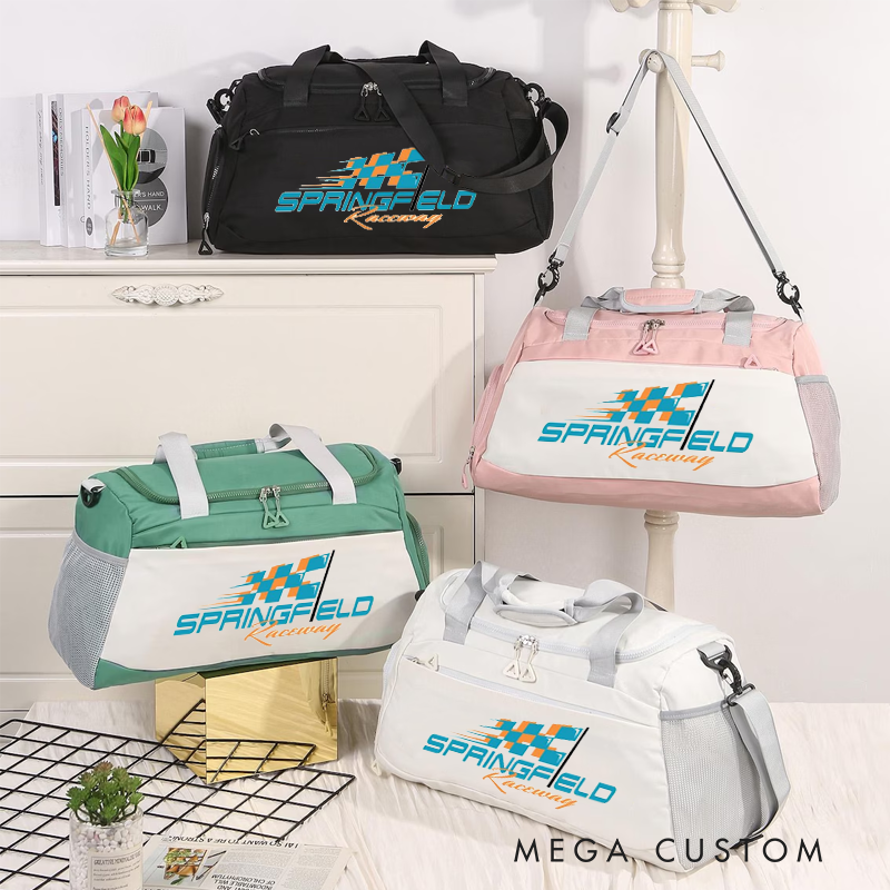Personalized Racing Duffel Bag Custom Travel Toiletry Bag for Motorsport Enthusiasts
