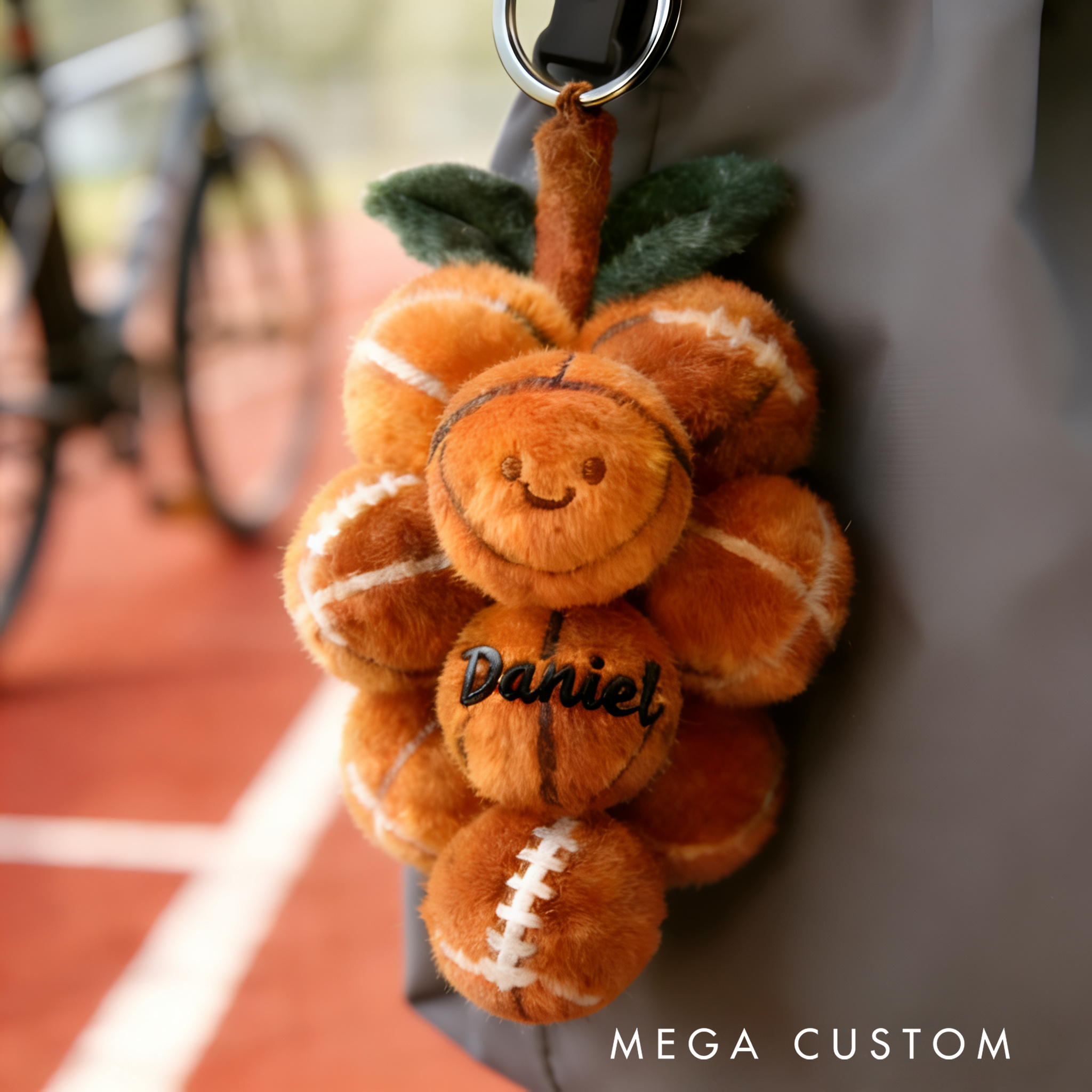 Personalized Plush Football Keychain with Custom Name for Sports Fans
