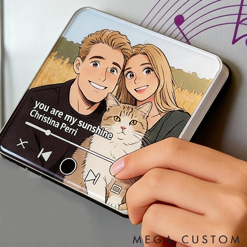 Personalized Pet Lover Photo Fridge Magnet Custom Music Fridge Magnet That Can Play Songs Gift