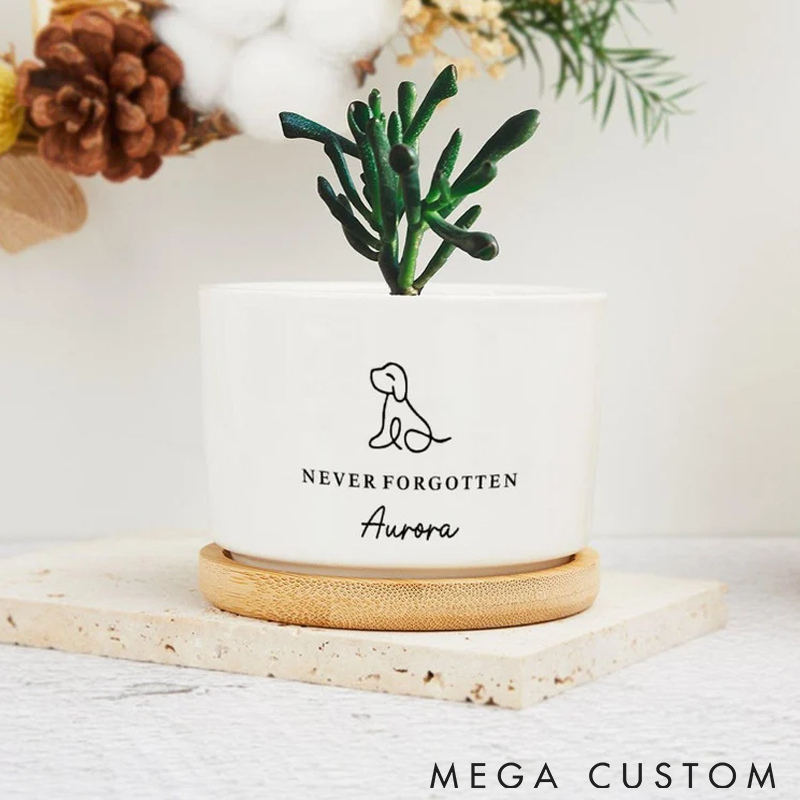 Personalized Pet Lover Custom Pet Never Forgotten Flower Pot Plant Pot