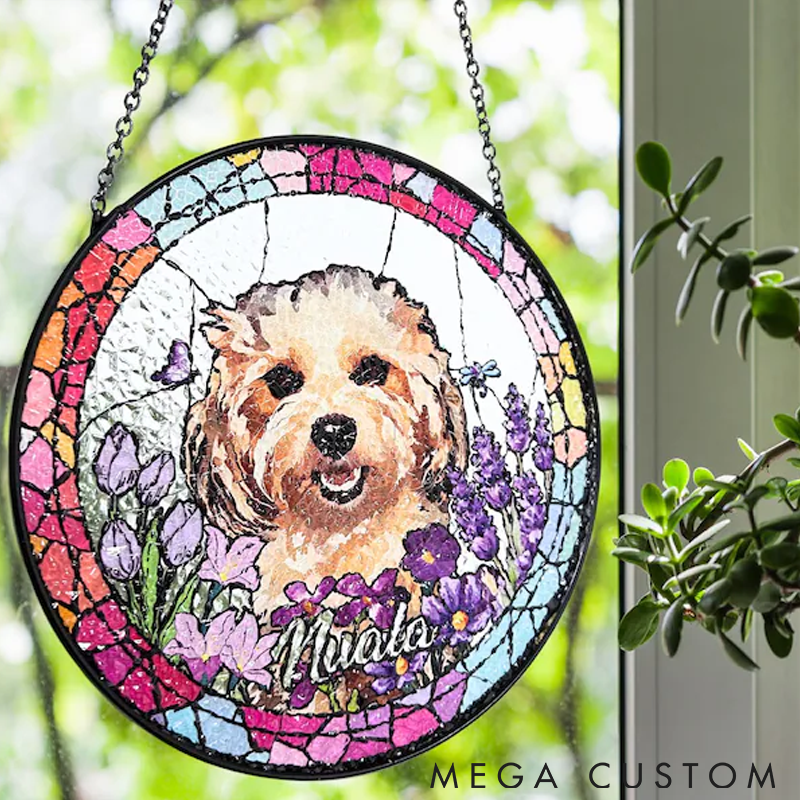 Personalized Pet Lover Custom Pet Portrait Sun Catcher