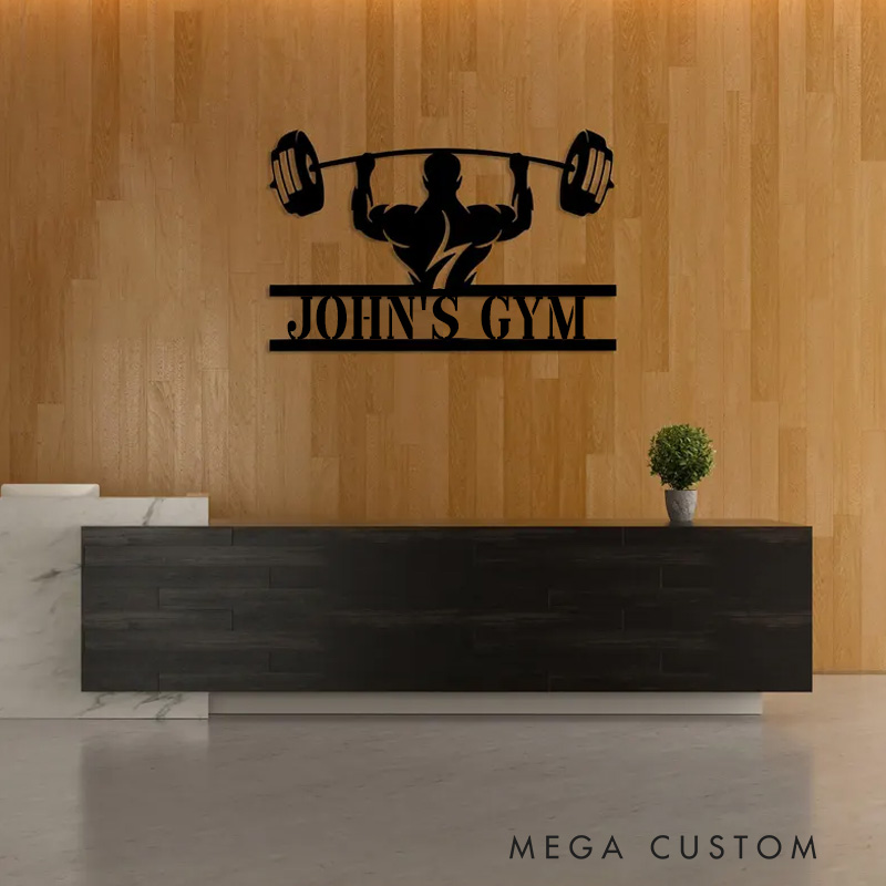 Personalized Metal Gym Sign Workout Wall Art Custom Home Gym Decor Metal Wall Art Gym Name Signs Fitness Center Decor Fitness Motivation Workout Inspiration Gift for Gym Lovers