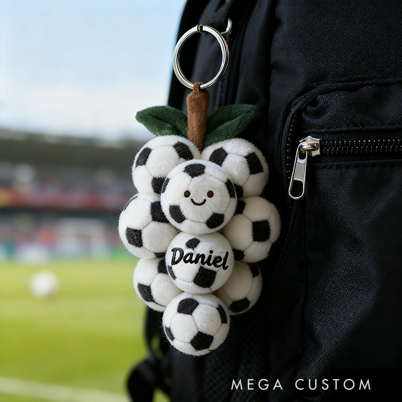 Personalized Soccer Ball Keychain with Custom Name for Dedicated Soccer Fans