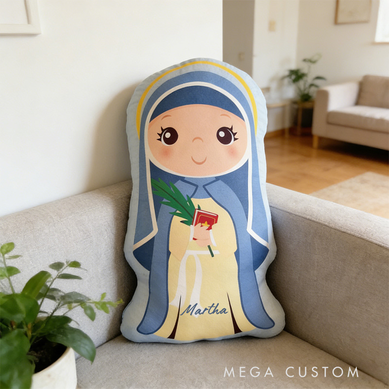 Personalized Saint Amelia Pillow with Custom Name Home Decor Catholic Gift Religious Gift for Women Graphic 3D Print Pillow