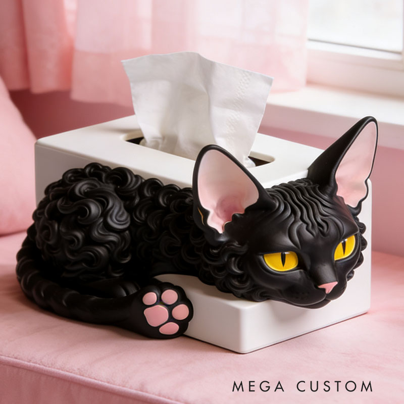 Devon Rex Tissue Box Cover 3D Printed Room Decor Cute Tissue Box Cover for Desk Room Kitchen or Bathroom