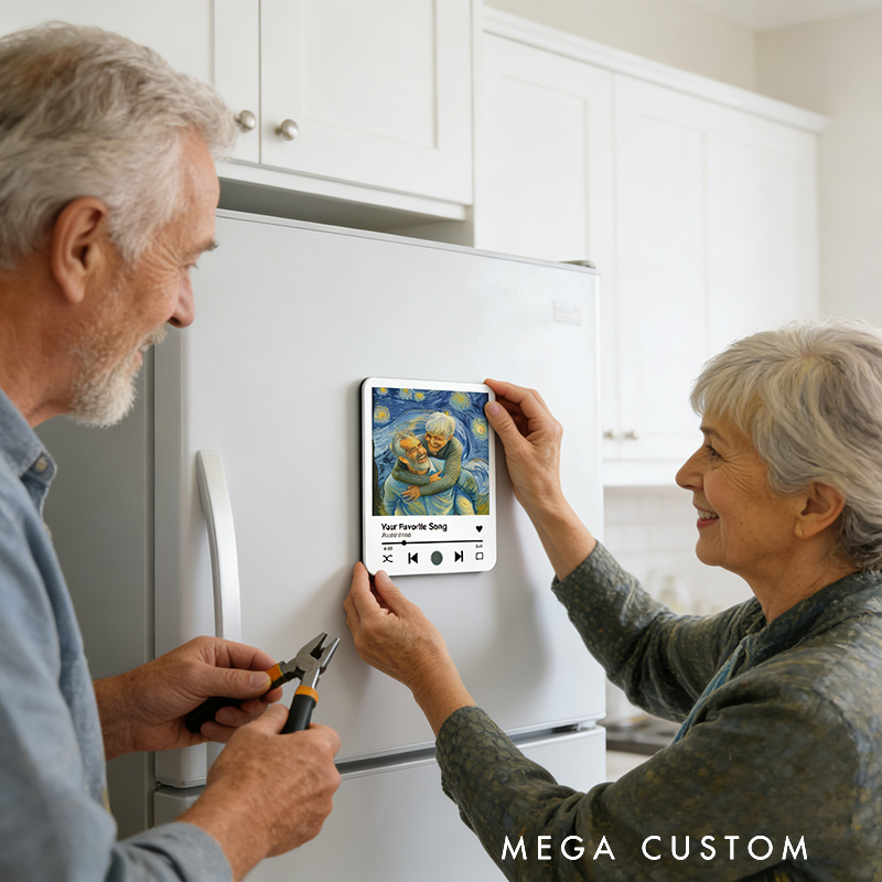 Personalized Photo Music Fridge Magnet That Can Play Songs Custom Couple Anniversary Wedding Giftsa and Valentine's Day Gift