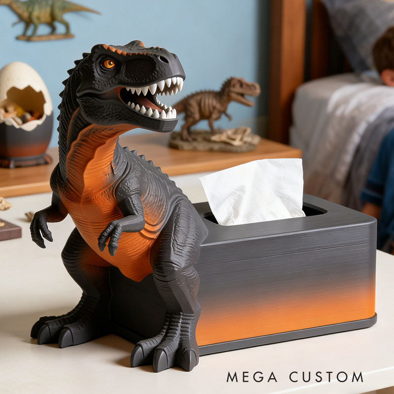 Dinosaur Tissue Box Cover 3D Printed Room Decor Cute Tissue Box Cover for Desk Room Kitchen or Bathroom
