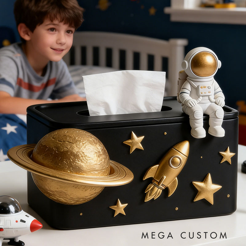 Astronaut Tissue Box Cover 3D Printed Room Decor Cute Tissue Box Cover for Desk Room Kitchen or Bathroom