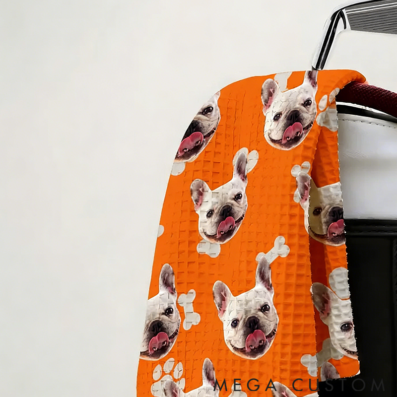 Personalized Pet Lover Funny Dog Face Photo on Golf Towel