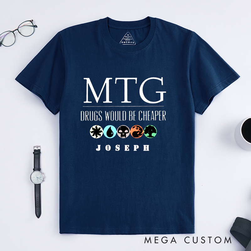 Personalized MTG Card Game Lover Classic T-Shirts Custom Name Unique Funny Gift for Board Game Fans Casual Unisex Tee 