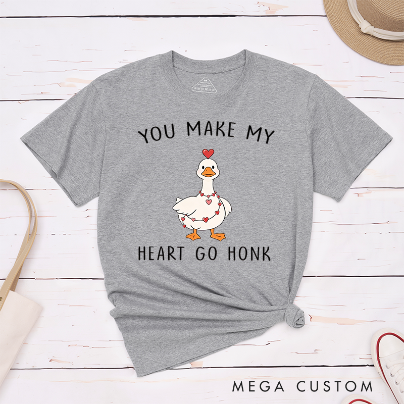 Personalized Pet Lover You Make My Heart Go Honk T-Shirt