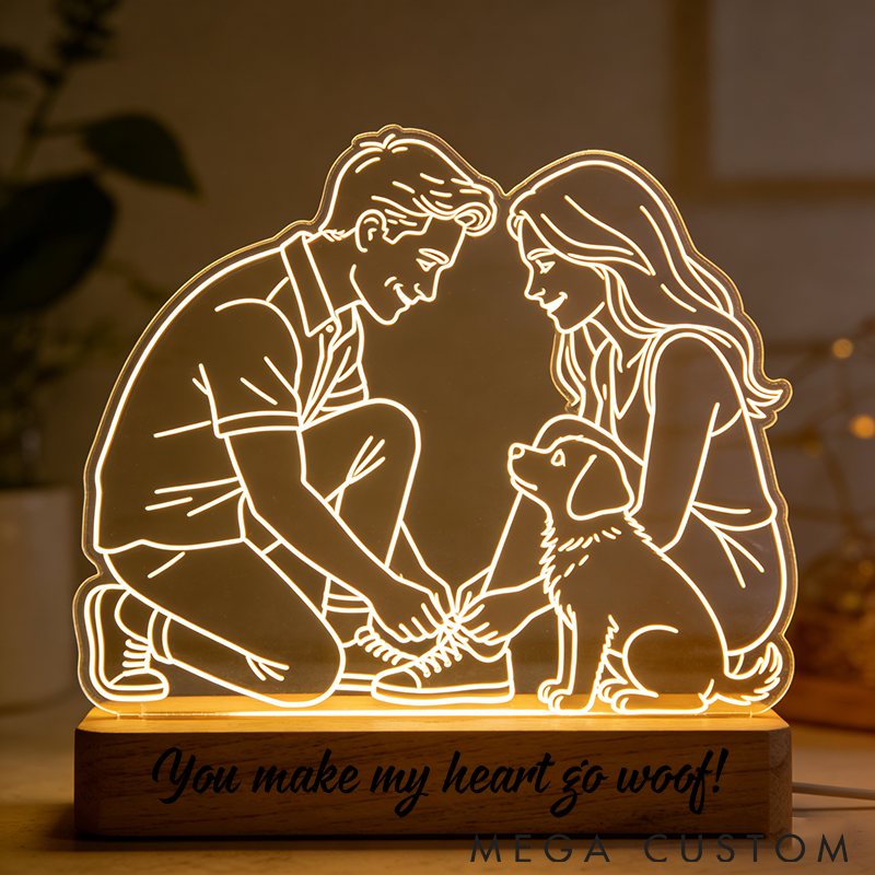 Personalized Pet Lover Custom Portrait Pet Lover Valentine Light