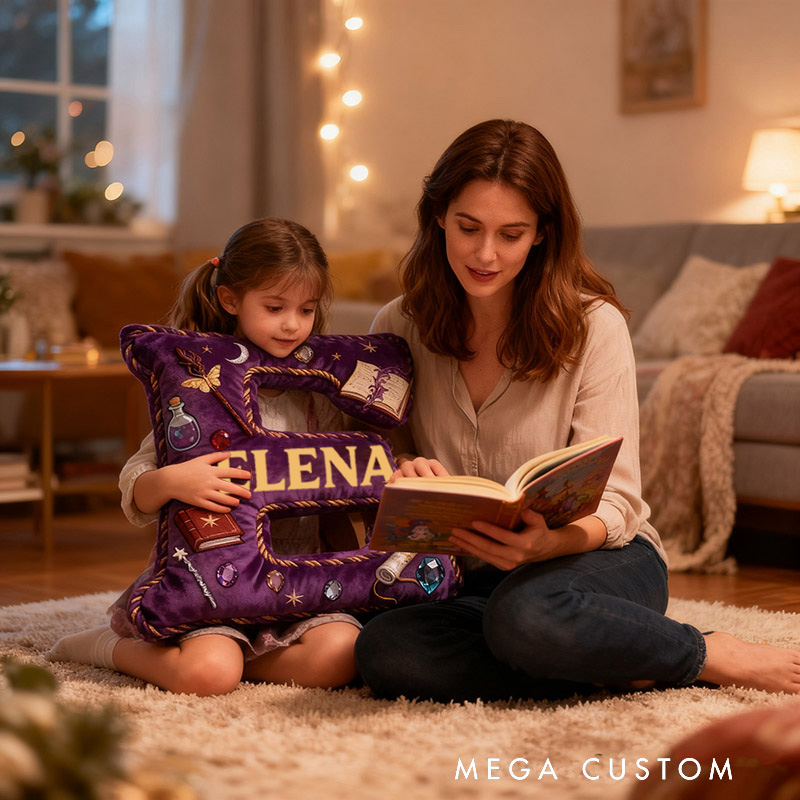 Personalized Magic Academy Pillow Decorated with Magic Scrolls Magic Potions Magic Wands Graphic 3D Print Pillow for Kids and Magic Lovers