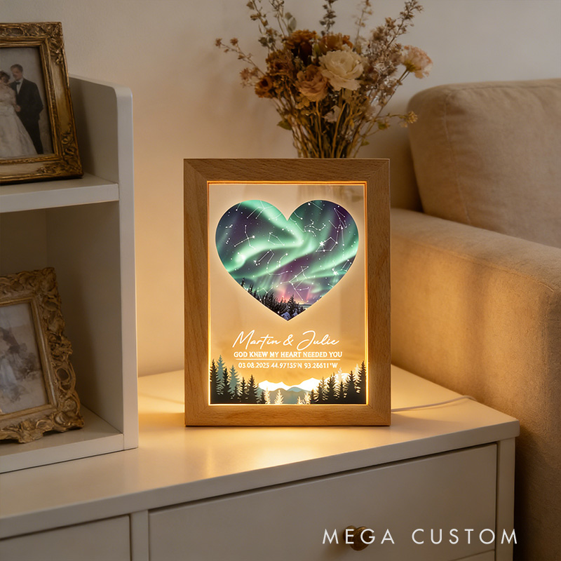 Personalized God Knew My Heart Needed You Star Map LED Night Light with Name and Date Valentines Day Gift Anniversary Gift Romantic Gift for Couple